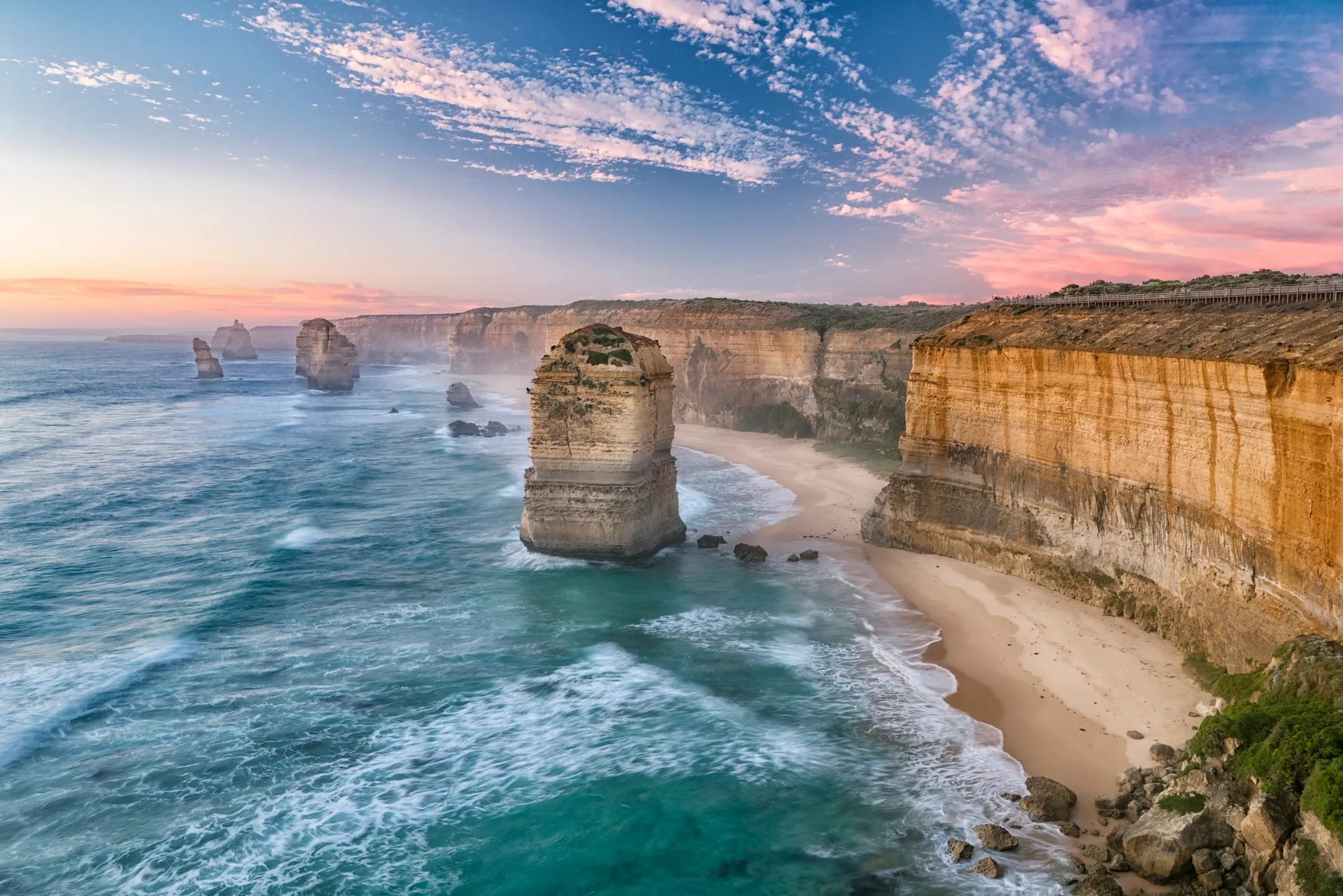 Twelve Apostles at sunset on the Great Ocean Road